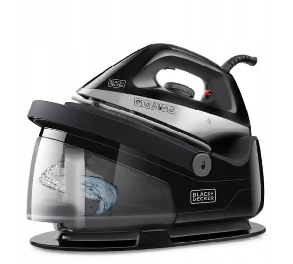 Black & Decker BXSS2200E, Kuiva- & höyrysilitysrauta, 120 g/min, Musta, 120 g/min, 1,5 L, irrotettava