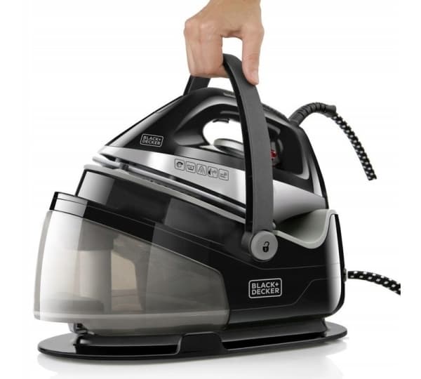 Black & Decker BXSS2200E, Kuiva- & höyrysilitysrauta, 120 g/min, Musta, 120 g/min, 1,5 L, irrotettava