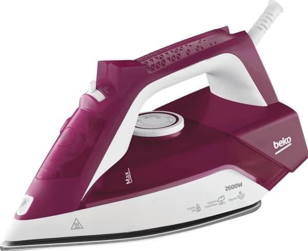 Beko SIM3126R, Dampstrykejern, Keramisk strykesåle, 120 g/min, Rød, 35 g/min, 0,24 l