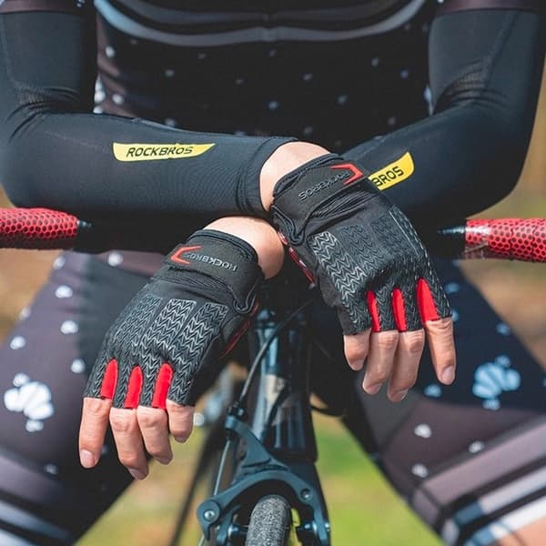 Rockbros Cykel Handskar Med Gel Inserts S169BR L - Svart/Röd