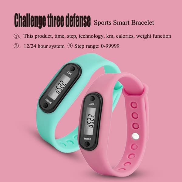 Typ B Stegräknare Pedometer Klock-modell Skön att bära - Orange