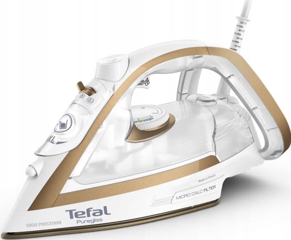 Tefal Puregliss FV8042 Trocken- & Dampfbügeleisen Durilium AirGlide Autoclean soleplate 3000 W Bronze - Weiß (FV8042E0)