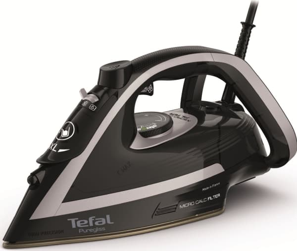 Tefal Puregliss FV8062E0, kuiva- ja höyrysilitysrauta, Durilium AirGlide Autoclean pohja, 2 m, 270 g/min, musta, harmaa, 50 g/min
