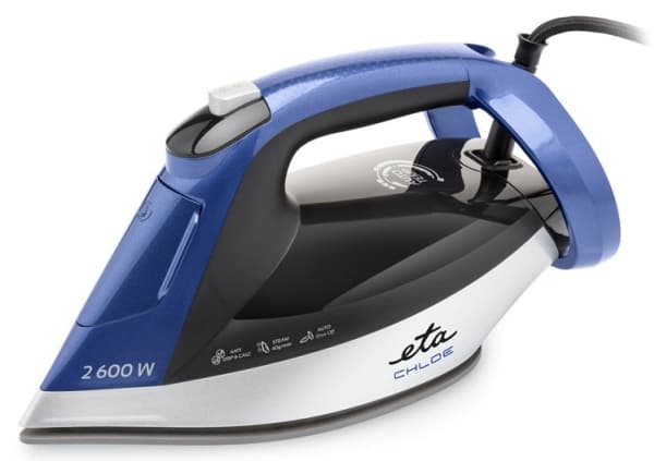 ETA-höyrysilitysrauta | ETA227690000 Chloe | Höyrysilitysrauta | 2600 W | Vesisäiliön kapasiteetti 350 ml | Jatkuva höyry 40 g/min | Hopea/sininen |