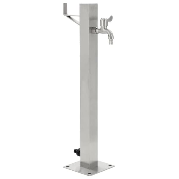 vidaXL Vattenpost för trädgården 65 cm rostfritt stål fyrkantig