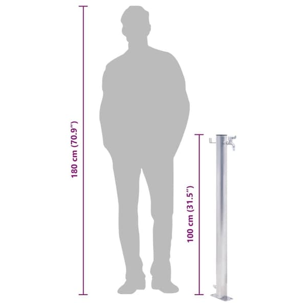 vidaXL Puutarhan vesipylväs 100 cm ruostumaton teräs pyöreä