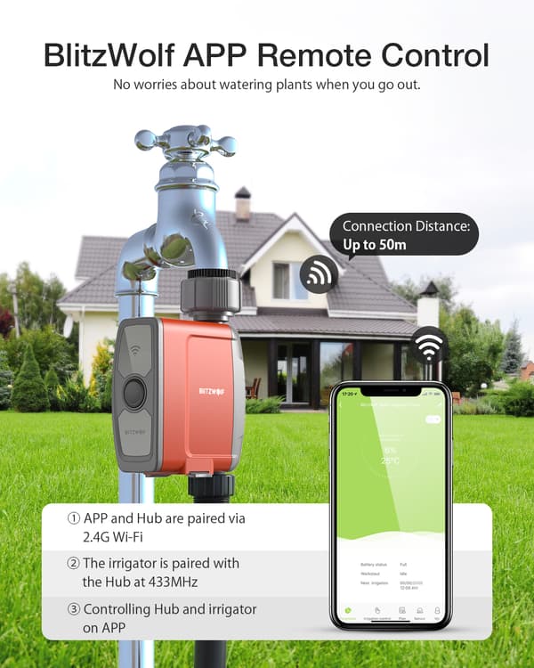 WIFI Connect Watering Timer Gateway Gardening APP Fjernbetjening IP54 Vandtæt kunstvandingssystem