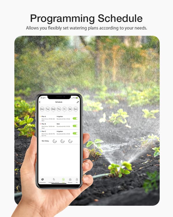 WIFI Connect Watering Timer Gateway Gardening APP Fjernbetjening IP54 Vandtæt kunstvandingssystem