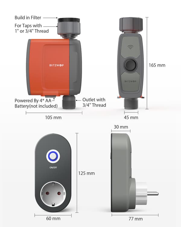WIFI Connect Watering Timer Gateway Gardening APP Fjernbetjening IP54 Vandtæt kunstvandingssystem