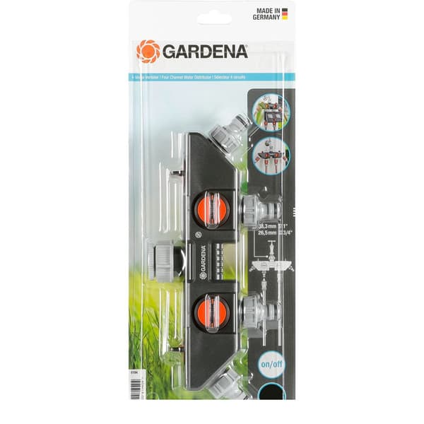 Gardena Four Channel Water Distributor Musta