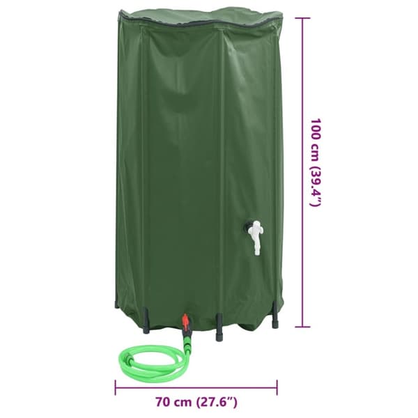 vidaXL vandtank med hane sammenfoldelig 380 l PVC