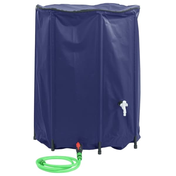 vidaXL Taitettava vesisäiliö hanalla 1350 l PVC