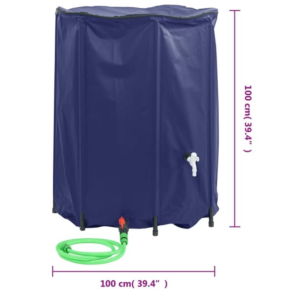 Vattentank med kran vikbar 750 L PVC