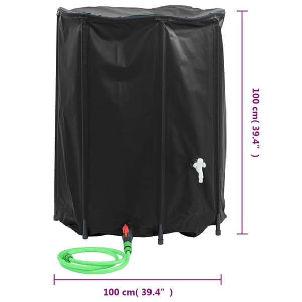 Vattentank med kran vikbar 750 L PVC