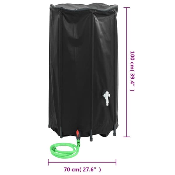 vandtank med hane sammenfoldelig 380 l PVC