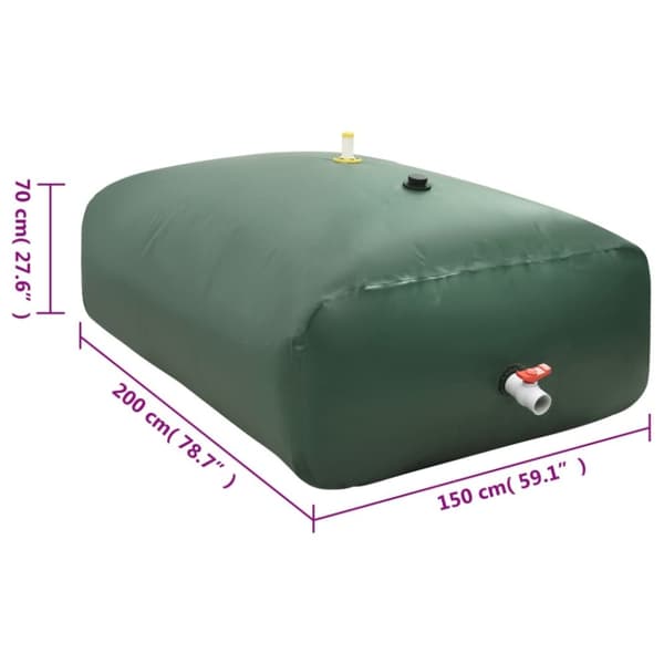 vidaXL Vanntank med kran sammenleggbar 2100 L PVC