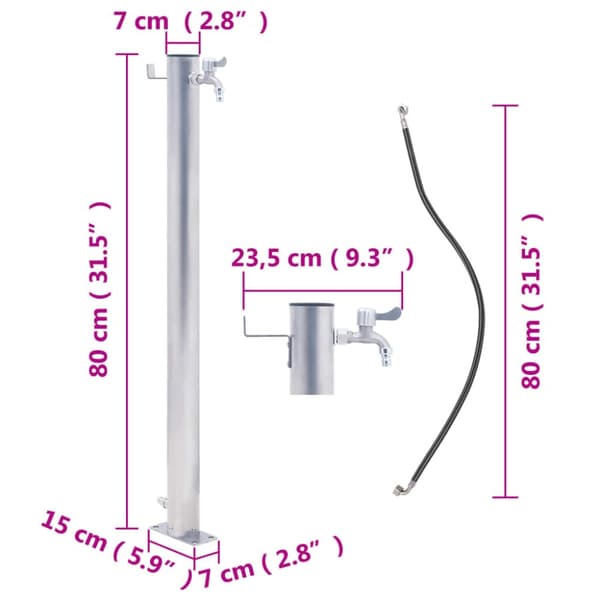vidaXL Puutarhan vesipylväs 80 cm ruostumaton teräs pyöreä - Kastelu