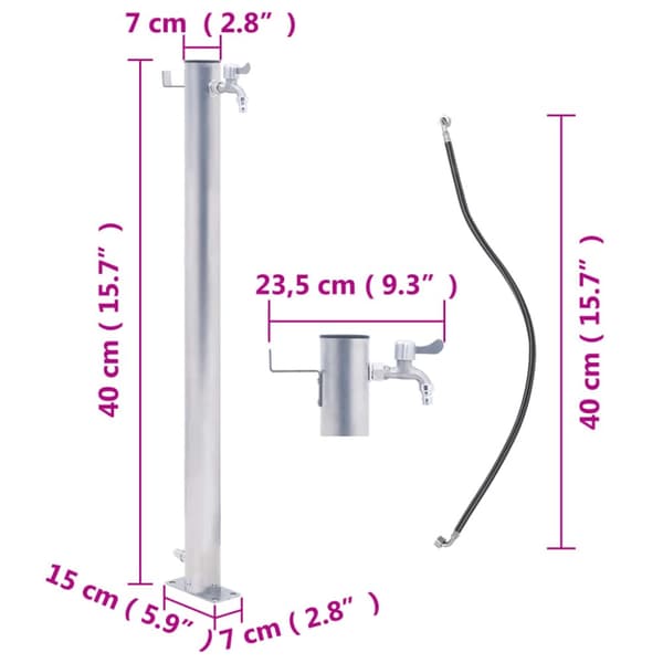 vidaXL Puutarhan vesipylväs 40 cm ruostumaton teräs pyöreä -  Kastelu