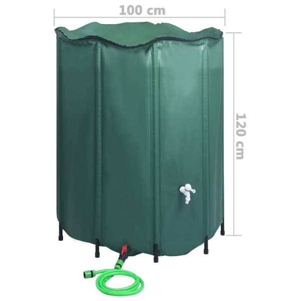 vidaXL Regntunna hopfällbar med kran 1000 L -  Bevattning