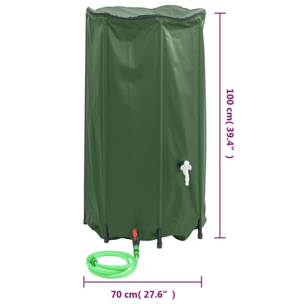 vidaXL Vattentank med kran vikbar 380 L PVC -  Bevattning