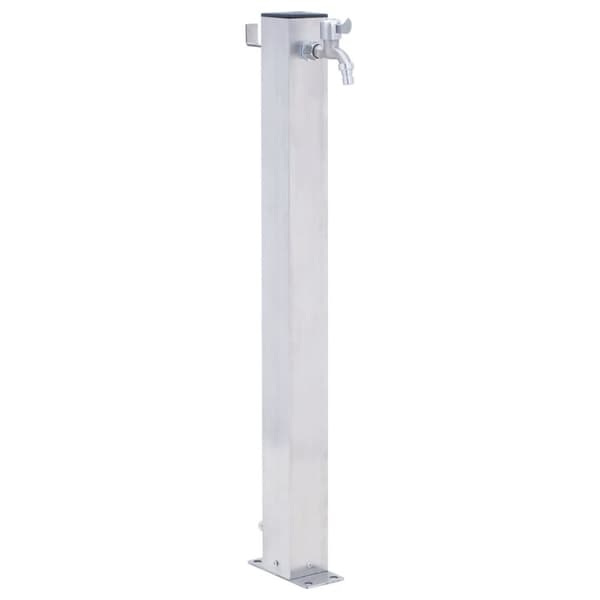The Living Store vandsøjle 100 cm firkantet rustfrit stål - Vandingsartikler