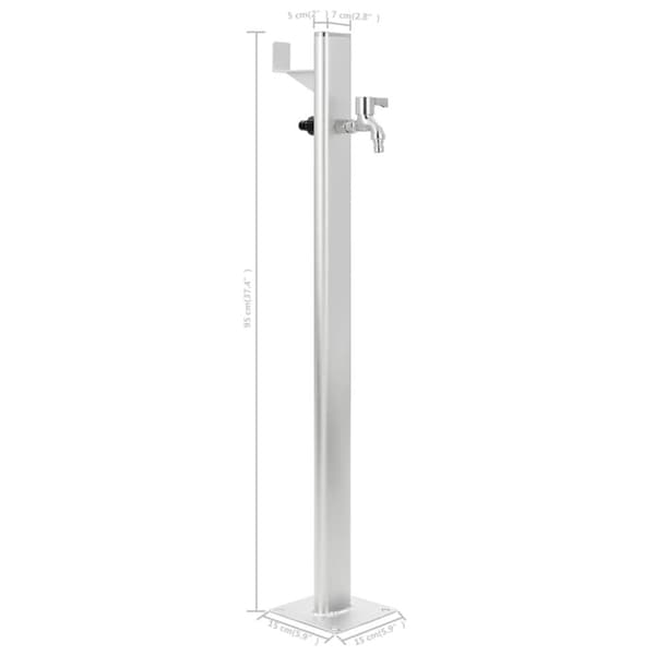 The Living Store Puutarhan hanapylväs alumiini 95 cm -  Kastelu