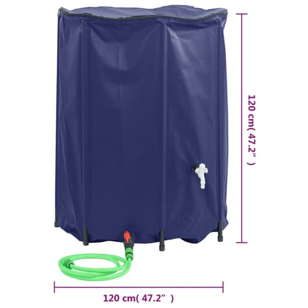The Living Store Vattentank med kran vikbar 1350 L PVC -  Bevattning