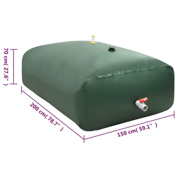 The Living Store Taitettava vesisäiliö hanalla 2100 l PVC - Kastelu