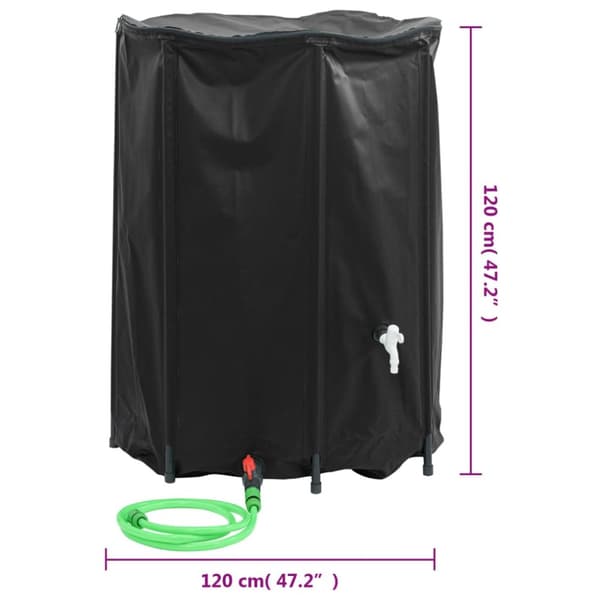 The Living Store vandtank med hane sammenfoldelig 1350 l PVC - Vandingsartikler