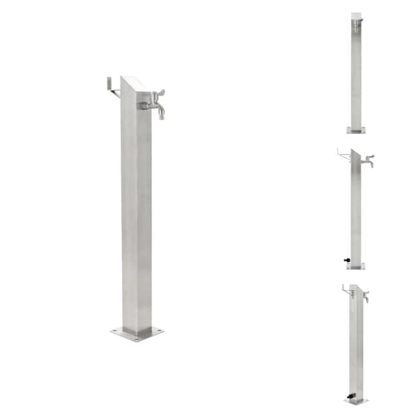 Bevattning - Living Vattenpost för trädgården 95 cm rostfritt stål fyrkantig