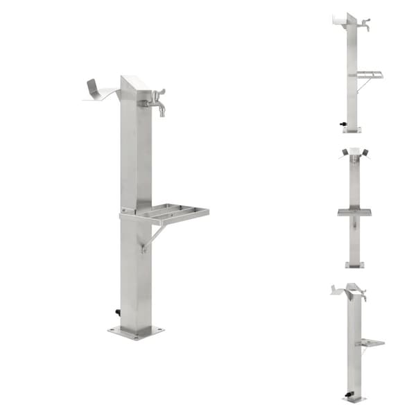 Kastelu - Living Puutarhan hanapylväs neliskulmainen ruostumaton teräs 95 cm