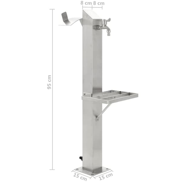Puutarhan hanapylväs neliskulmainen ruostumaton teräs 95 cm - Hanapylväs - Hanapylväät - Home & Living