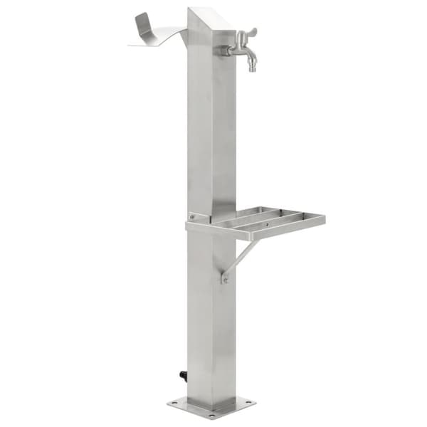 Puutarhan hanapylväs neliskulmainen ruostumaton teräs 95 cm - Hanapylväs - Hanapylväät - Home & Living