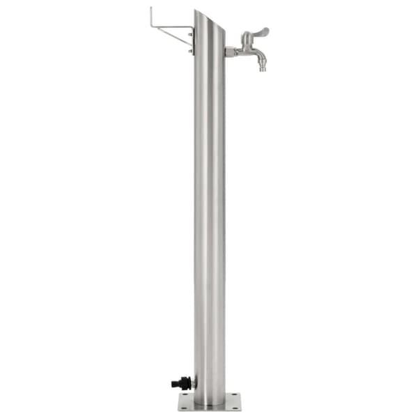 Vattenpost för trädgården 95 cm rostfritt stål rund - Vattenkran Pelare - Vattenkranar Pelare - Home & Living