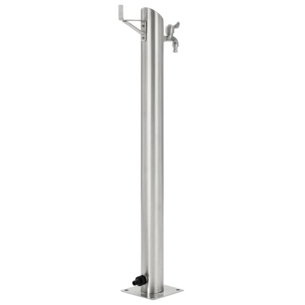 Vattenpost för trädgården 95 cm rostfritt stål rund - Vattenkran Pelare - Vattenkranar Pelare - Home & Living