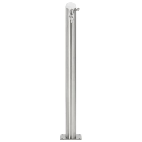 Vattenpost för trädgården 95 cm rostfritt stål rund - Vattenkran Pelare - Vattenkranar Pelare - Home & Living