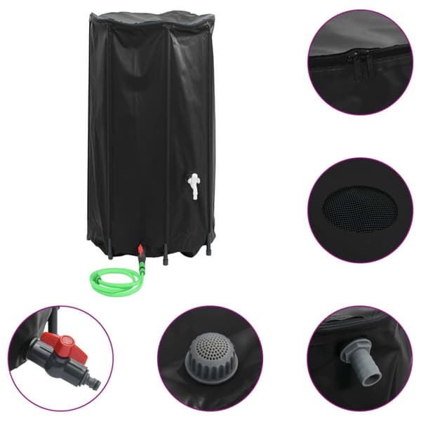 Vattentank med kran vikbar 380 L PVC