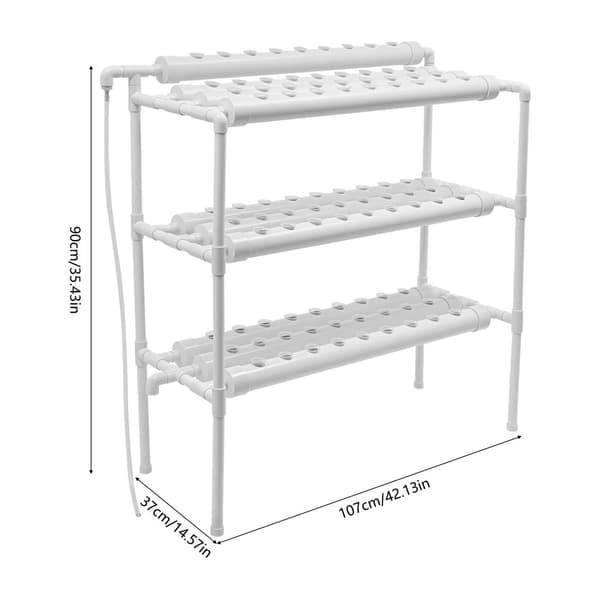 Hydroponisk vækstkit, 90 plantepladser, tre-niveau design, pladsbesparende