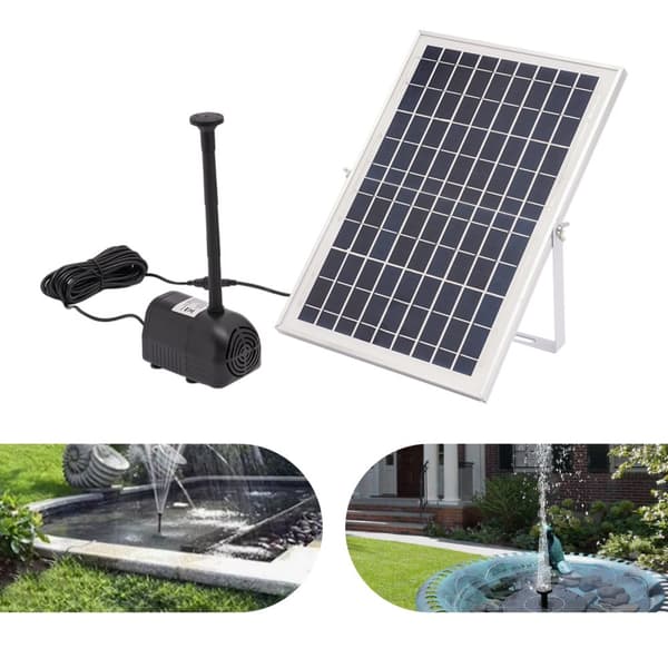 Solpump, Effektiv flödeshastighet på 1000L/h, Vattentät IP68, Justerbar vattenshöjd