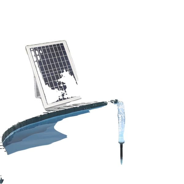 Solpump, Effektiv flödeshastighet på 1000L/h, Vattentät IP68, Justerbar vattenshöjd