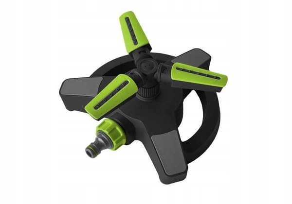 Roterende trearmet sprinkler på en base med 8 funktioner, ABS TPR
