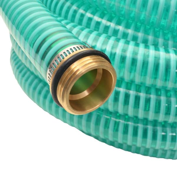 vidaXL Sugslang med koppling i mässing 15 m 25 mm grön