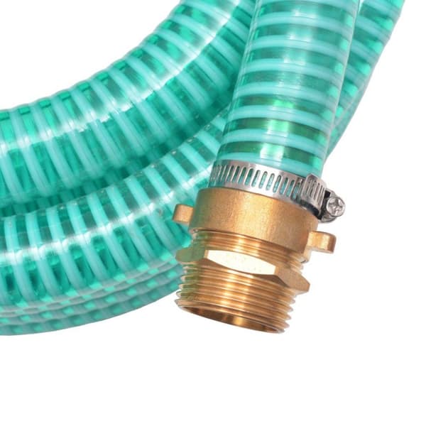 vidaXL Sugslang med koppling i mässing 15 m 25 mm grön
