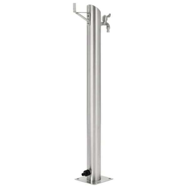 vidaXL Puutarhan hanapylväs pyöreä ruostumaton teräs 95 cm