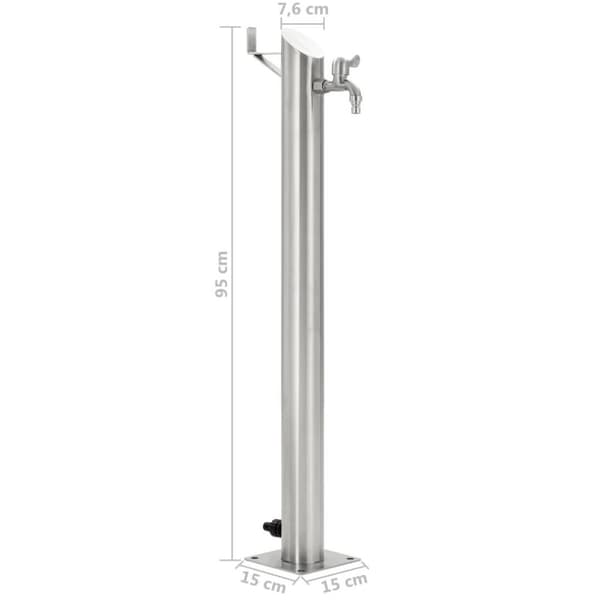 vidaXL Puutarhan hanapylväs pyöreä ruostumaton teräs 95 cm