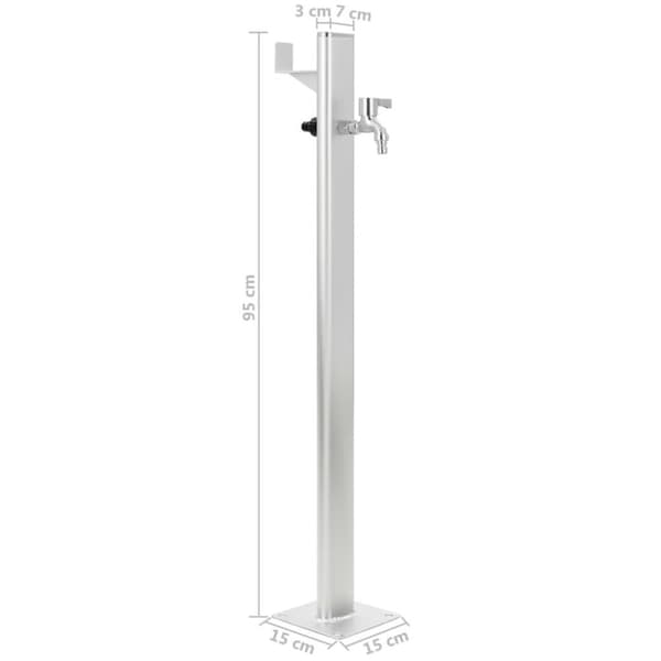 vidaXL Vattenpost för trädgården 95 cm aluminium