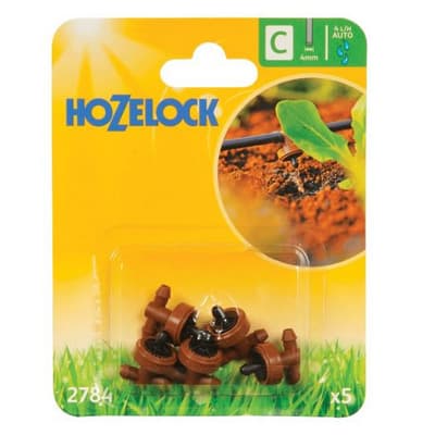 Hozelock 4 LPH In-line Pressure Compensating Plastic Dripper (Pack Of 5)