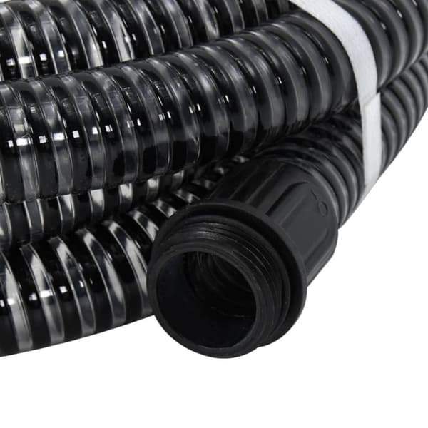vidaXL Sugslang med kopplingar mässing svart 1,1" 5 m PVC