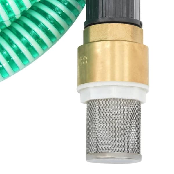 vidaXL Sugslang med kopplingar mässing grön 1,1" 4 m PVC