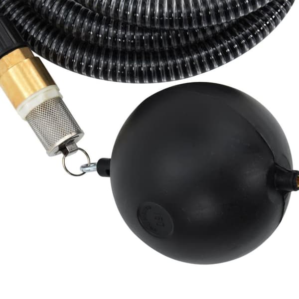 vidaXL Sugslang med kopplingar mässing svart 1,1" 20 m PVC